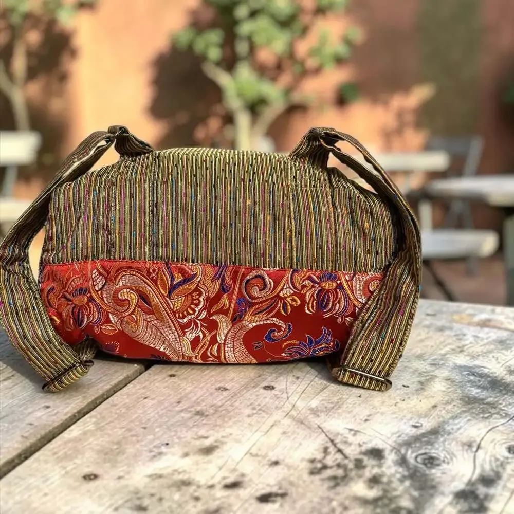Shanghai Chic Designs Asian Floral Brocade Convertible Backpack/Crossbody Bag
